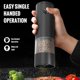 thumbnail image 2 of Electric Pepper Grinder or Salt Mill, Battery Operated Automatic Pepper Mill , One-handed Operation Button Control, Adjustable Coarseness, Refillable, Black, 2 of 5