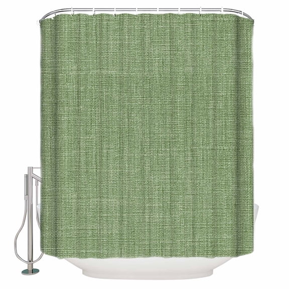 Sage Green Linen Shower Curtain Set ，Waterproof Fabric Shower Curtains Farmhouse Pure Color Country Farm Shower Curtains for Bathroom,Bathroom Decor 72"x78"