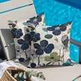 thumbnail image 6 of Pillow Covers 16x16 Inch, Navy Blue Green Floral Linen Pillowcase with Invisible Zipper, Vintage Botanical Leaves Decorative Throw Pillow Covers Cushion Case for Couch Sofa Bed Living Room, 6 of 9