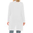 thumbnail image 3 of Women's Casual Plus Size Long Sleeve Loose Fit Solid Open Cardigan with Side Pockets, 3 of 6