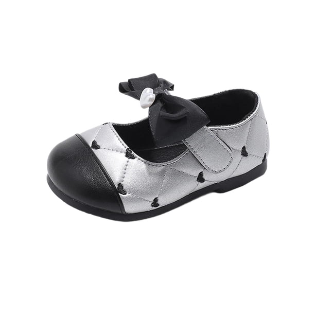 Pisos Negros con Zapatos de la Princesa de la Moda Bowknot de Suela Suave de las Niñas de Arco con Una Correa Ancha Zapatos para Niños
