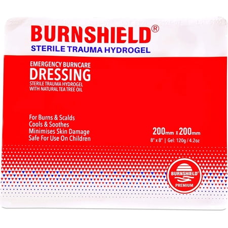 Burnshield Sterile Emergency Burn Dressing 8"x8" (20cm x 20cm) Cools The Burn