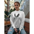 thumbnail image 2 of Abstract Black Wings Sweatshirt Women -Image by Shutterstock, Female Medium, 2 of 4