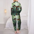 thumbnail image 3 of Pajamas for Women Set - Flying Parrots In Jungle Comfy Long Sleeve Button Up Pajama Sets for Women 2 Piece, Soft Sleepwear Nightwear Pjs Lounge Sets for Women with Pockets, 3 of 6