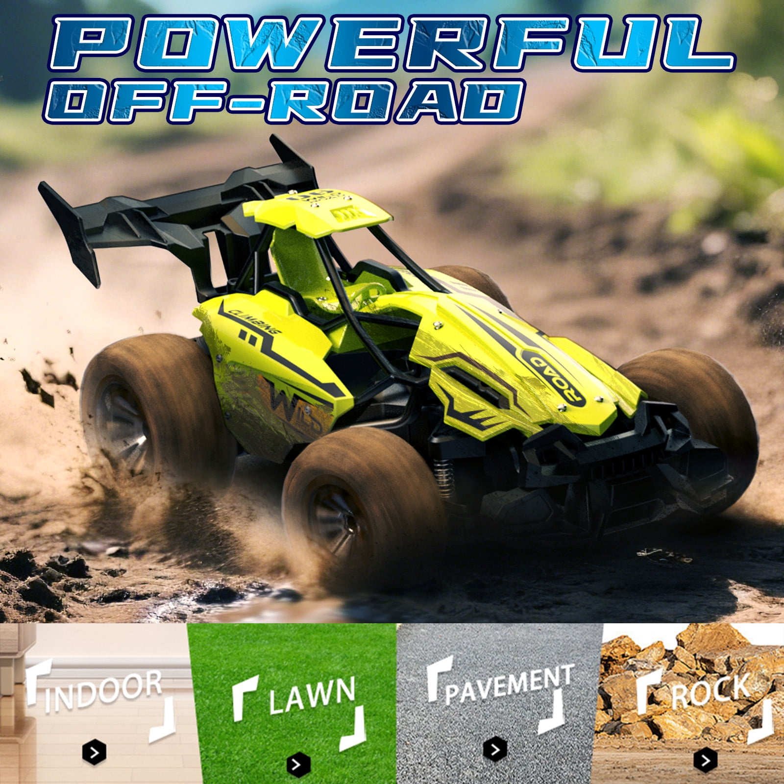 Dammyty Remote Control Cars, 2.4Ghz High Speed RC Car Toys for Boys Girls, All Terrain off Road RC Truck for Kids