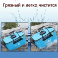 thumbnail image 4 of 40cm Blue Foldable EVA Fishing Bucket with Zipper Lid - Thickened Waterproof Live Fish Storage Container, Oxygen Inlet & Side Pocket for Oxygen Pump, Portable Multifunctional Outdoor Fishing Gear, 4 of 7