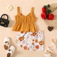 thumbnail image 4 of 2pcs Toddler Girls Clothes Bowknot Design Camisole and Floral Print Shorts Outfit Set, Dark Orange, 3 Years, 4 of 6