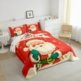 thumbnail image 3 of Feelyou Cute Santa Claus Full Size Comforter Sets, Dreamy Winter Christmas Bedding Comforter Set, Teens Kids Boys Girls Reversible Bedding Sets, Super Cozy Room Decor, 3pcs, 3 of 8