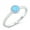 Light Blue Simulated Opal, variant on Light Blue Simulated Opal Round Center Ring Sterling Silver Size 5