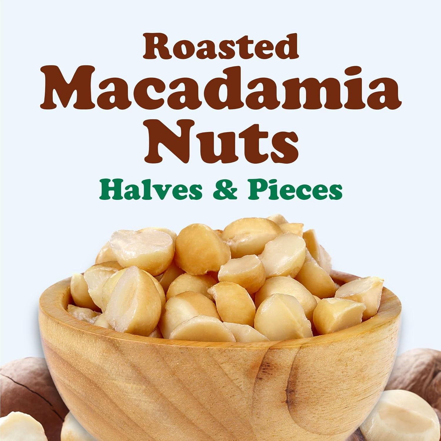 Dry Roasted Macadamia Nuts Halves and Pieces, 1 Pound – Vegan, Kosher, Bulk - by Food to Live