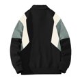 thumbnail image 4 of cfhntfmh Oversized Sweatshirt for Men Plus Size Loose Long Sleeve Buttons Collared Pullover Shirts Casual Color Block Tops, 4 of 7