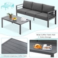 thumbnail image 4 of YODOLLA Ensemble de Mobilier de Patio Extérieur en Aluminium 7 Pcs, Ensemble de Conversation avec Canapé Sectionnel en Osier Toutes Saisons Gris Foncé, 4 of 9