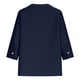 thumbnail image 3 of Tops de Color Sólido para las Mujeres Camisa de Botón Casual 3/4 Manga Cuello Redondo Tops de Lino para las Mujeres Primavera Verano, 3 of 7