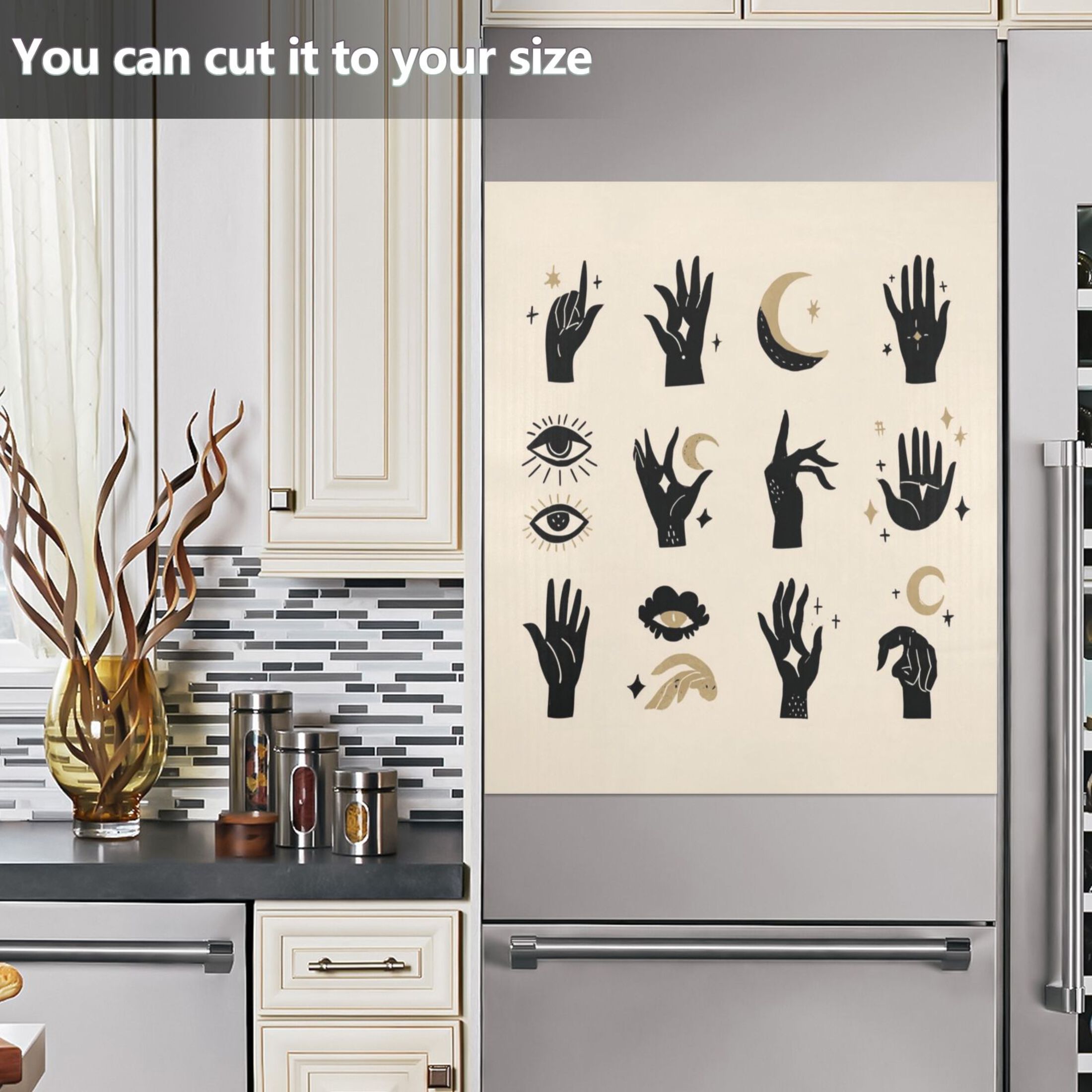 IAUYY Magnetic decorative sticker - 23x26 Inch PVC Refrigerator Decorative Cover, Removable DIY Art for Kitchen Appliances A Mysterious Design
