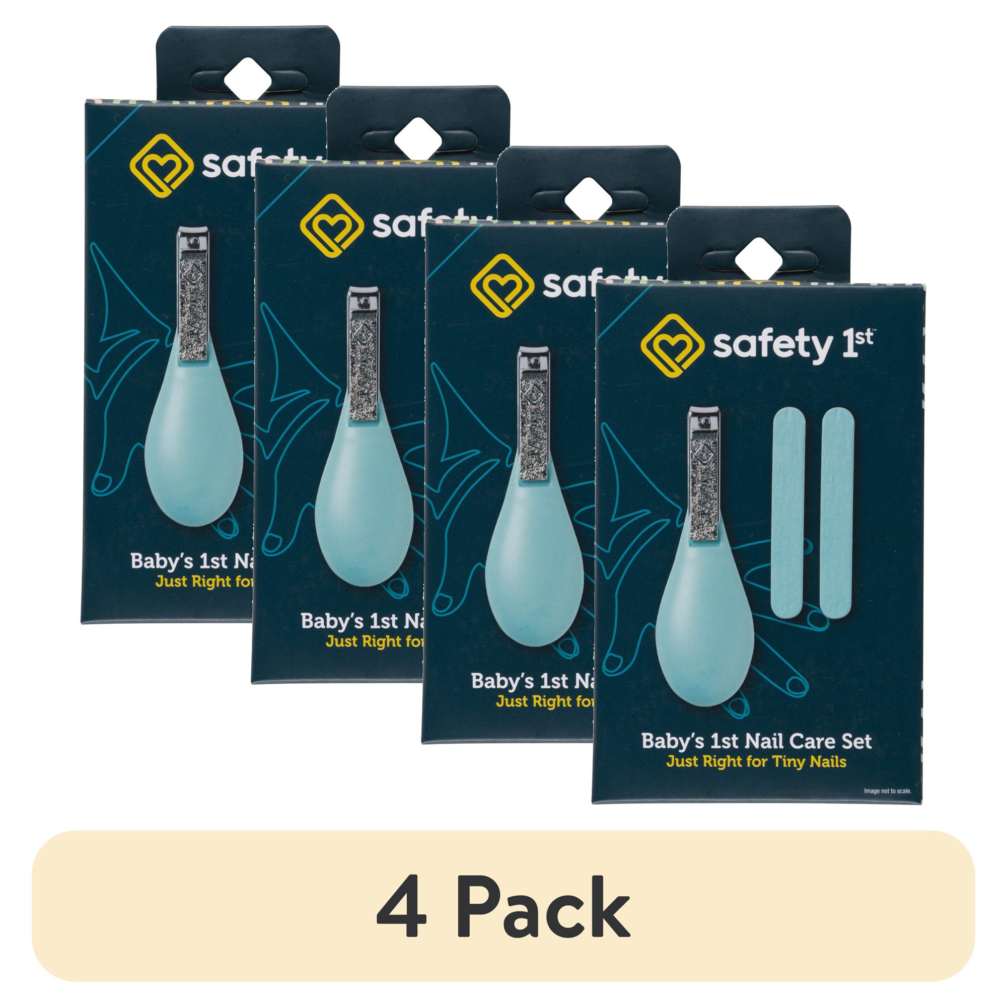 (4 pack) Safety 1st Baby's 1st Nail Care Clipper Emery Board Set, Sea Stone Aqua, Infant
