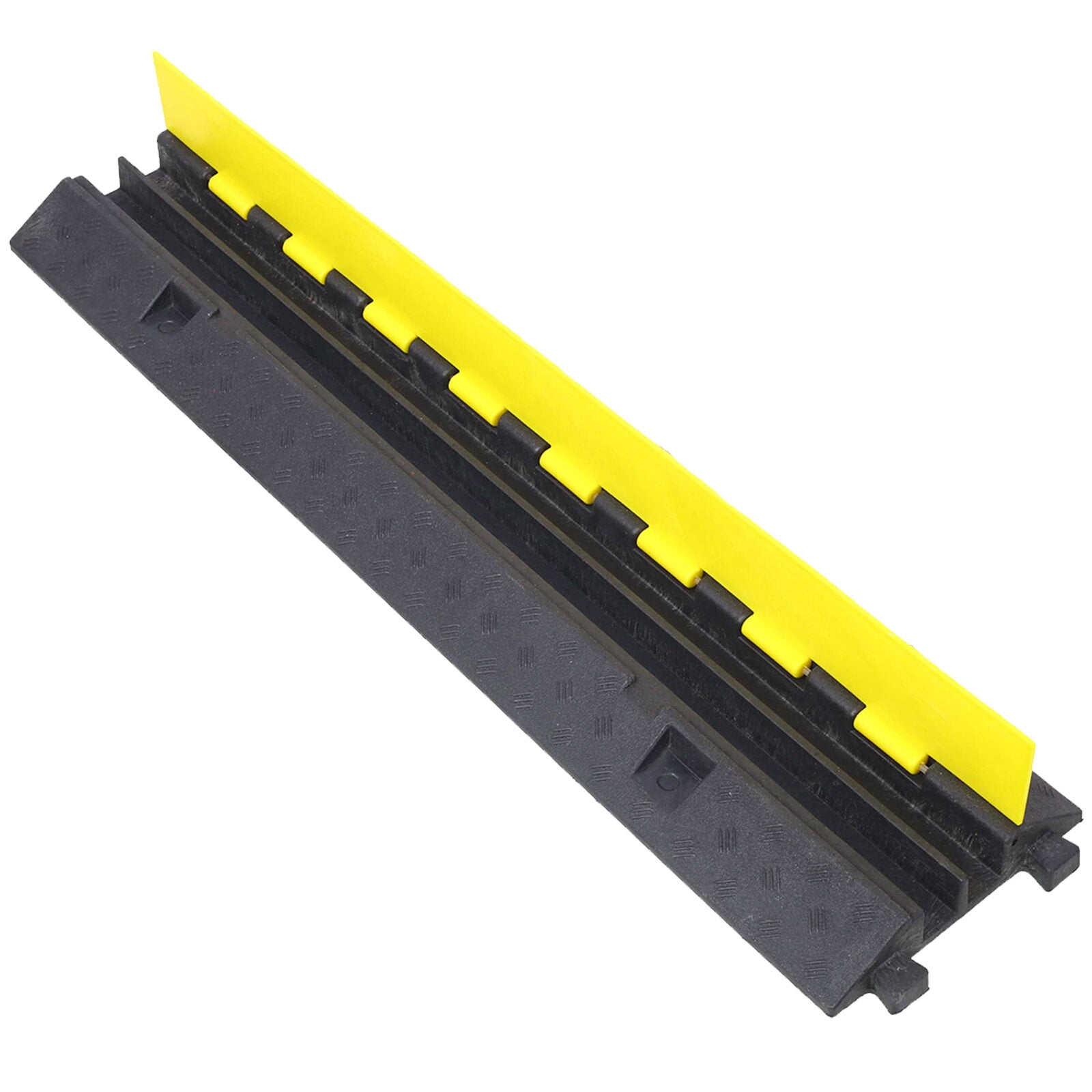 , Cable Protector Ramp, 2 Channels Speed Bump Hump, Rubber Modular Speed Bump Rated 5500LBS Load Capacity, Protective Wire Cord Ramp Driveway Rubber Traffic Speed Bumps Cable Protector,4 Packs,
