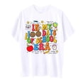 thumbnail image 4 of PMVFHDE T-Shirt Fille Maillots de Bain Hauts Mode Filles Hauts d'Été Tendance Mignons Hauts Filles Mode Enfants Décontracté Imprimé Col Rond Manches Courtes T-Shirt Blanc, 6-7 Ans, 4 of 4