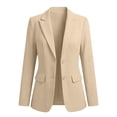 thumbnail image 4 of Hueook Blazers for Women Tailored Suit Jacket Business Casual Style Long Sleeves Lapel with Pockets Beige 3X, 4 of 8