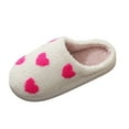 thumbnail image 2 of Heart Slippers for Women Men Couples Winter Warm Fuzzy Memory Foam Indoor House Shoes Valentines' Day Gift, 2 of 5