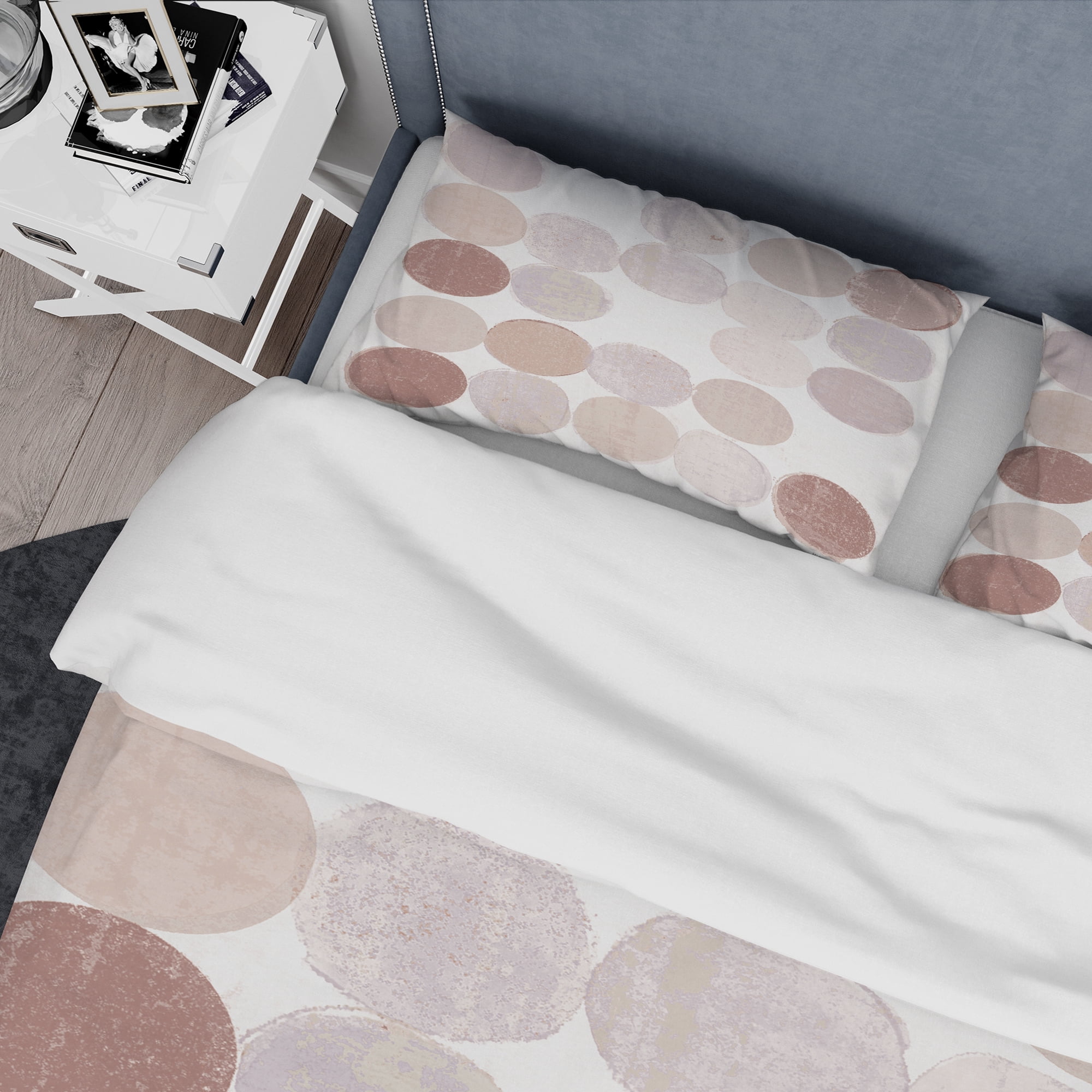Designart 'Shade of Pink Geometric Dots II' Geometric Duvet Cover Set