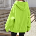 thumbnail image 3 of Wutalume Women's Fashionable Oversized Hooded Casual Sweatshirt with Zip-Up Solid Colour Jacket, Plush Lining, Warm and Comfortable, Perfect for Everyday Use and Layering,Fluorescent Green L, 3 of 4