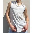 thumbnail image 3 of Zaegoo Button Down Shirt Button Up Tops for Summer Womens Sleeveless Tops Lightweight Casual Slimming Tops, 3 of 4