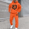 thumbnail image 2 of XIAOCHA Womens Number Print Tracksuit Relaxed Fit Fall Daily Jogger Set Sweatshirts, 2 of 4