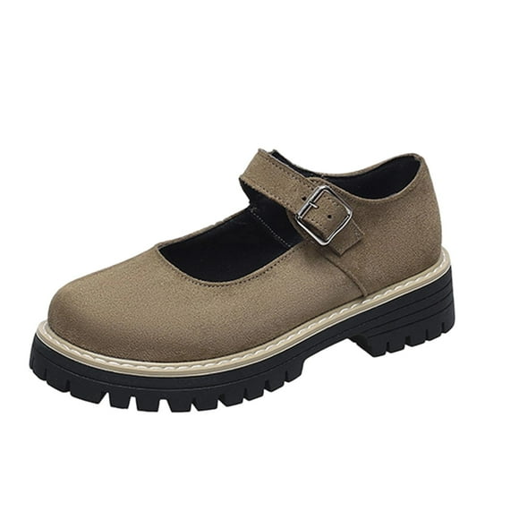 Casual Round Toe Heel Loafers for Women, Stylish Mid-Heel Shoes with Solid Color