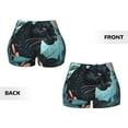 thumbnail image 5 of Lsque Black Panther Floral Illustration Pattern High Waisted Biker Shorts for Women-Tummy Control Fitness Athletic Workout Running Yoga Gym Shorts,Moisture-Wicking-Small, 5 of 9