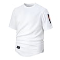 thumbnail image 2 of Antinious Men Solid Round Neck Arm Zip Short Sleeve Loose Daily Casual Tops, 2 of 5