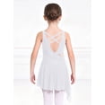 thumbnail image 6 of SiiRoh Girls Lyrical Dance Dress Sleeveless Rhinestones Ballet Leotard Figure Skating Asymmetrical Skirt White 12, 6 of 7