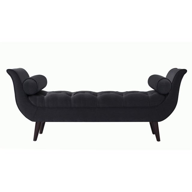 Banc d'Entrée à Bras Évasé Touffu Alma Gris Foncé
