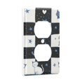 thumbnail image 2 of Yayeee Duplex Wall Plate 1-Gang 4.5"x2.7" Home Receptacle Light Switch Decorative Outlet Cover, Blue Cat Stars, 2 of 7