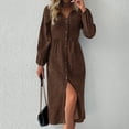 thumbnail image 2 of Birdeem Robe Longue à Manches Longues pour Femmes Mode Loisirs Imprimé Cardigan Taille Haute Robe à Manches Longues Col en V Robe à Manches Longues pour Femmes, 2 of 3