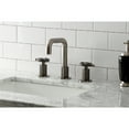 thumbnail image 2 of Kingston Brass KS141BSSRKX Webb Widespread Bathroom Faucet with Knurled Handle and Push Pop-Up Drain, Black Stainless, 2 of 8