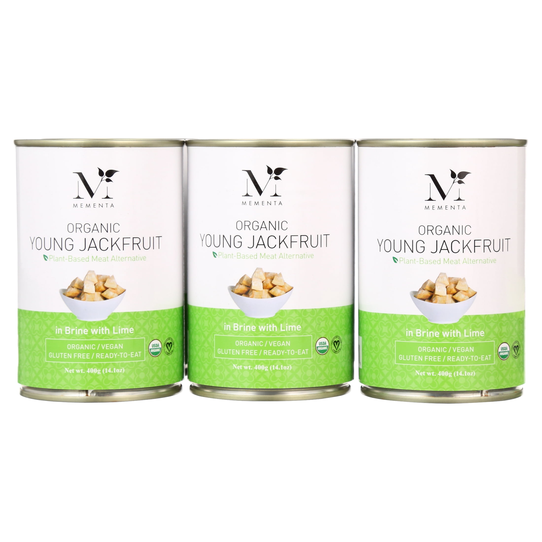 Mementa Inc (6 Pack) Organic Jackfruit in Brine with Lime, 14 oz. Can