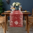 thumbnail image 2 of Christmas Snowflake Red Table Runner 108 inches Long Pine Tree Holly Berry Waterproof Farmhouse Table Cloth Holiday Kitchen Dining Table Decoration for Indoor Outdoor Home Party Coffee Decor, 2 of 6