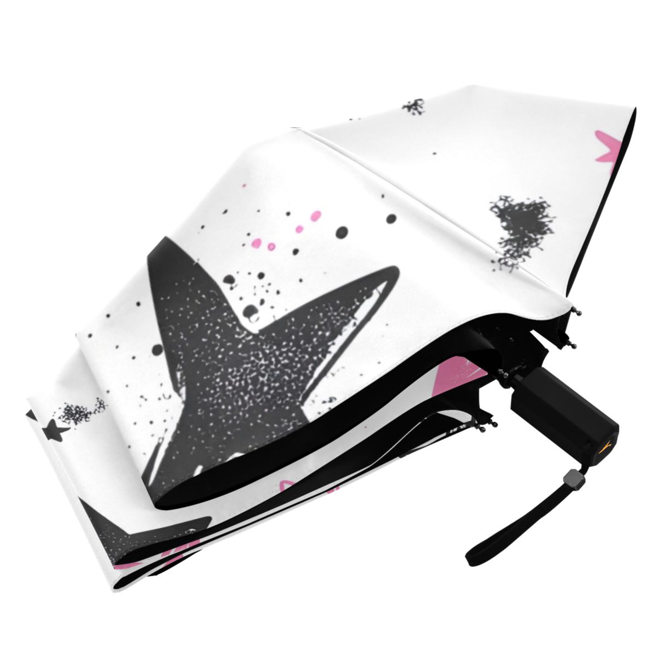 ALAZA Cute Stars UPF 50+ Compact Folding Umbrella for Rain Travel Umbrella Packable