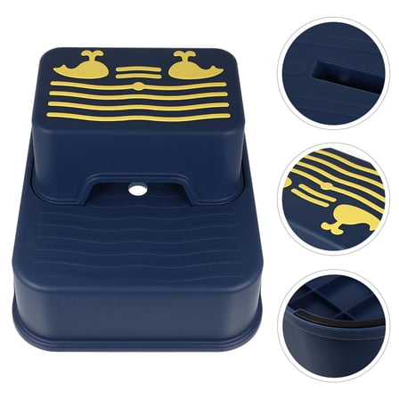 Luxshiny Toddler Toilet Step Stool Blue Simple Design for Protection 1Pack