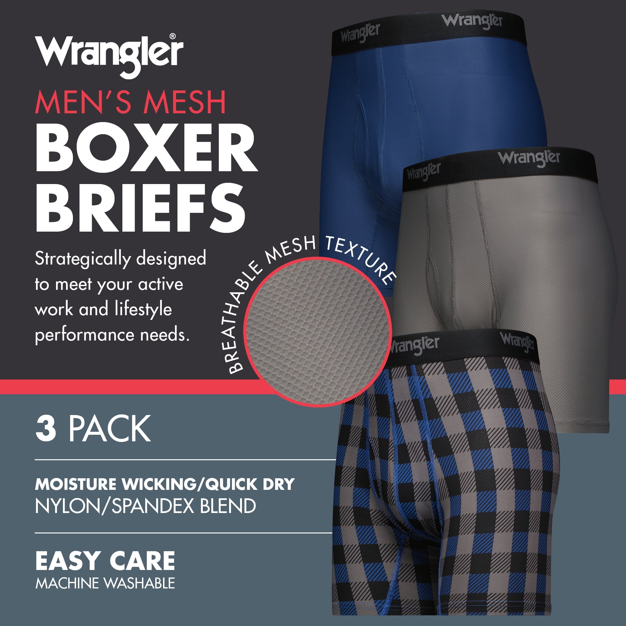 Wrangler Moisture Wicking Cotton Stretch Mens Boxer Brief at Tractor Supply  Co.