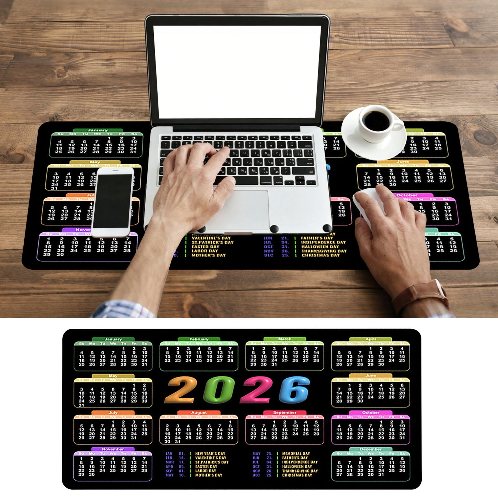 Mouse Pad With 2026 Calendar Colorful Cool Mouse Mat With Stitched A097505a 4705 47b2 A99c 