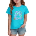 thumbnail image 6 of Gubotare Kids Halloween Shirts Girls Shirts Short Sleeve Shirt Girls T Shirts Soft Basic Tees Kids Tshirts Summer Top T-Shirt 3T 4T (Sky Blue,3-4 Years), 6 of 7
