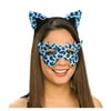 Feminine Blue Leopard Headband and Mask