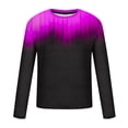 thumbnail image 5 of Hinvhai Print Men's T-Shirt Casual Round Neck Long Sleeve Pullover Fashion Lightweight Comfy Tees Tunic Tops Purple 10(XL), 5 of 5