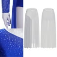 thumbnail image 4 of TiaoBug Womens Lyrical Dance Skirt Rhinestone Flowy Maxi Skirt with Briefs Contemporary Dancewear White XXL, 4 of 5