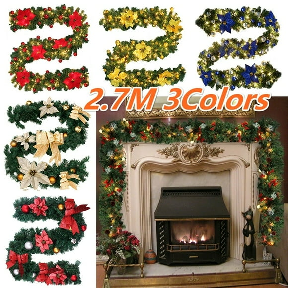 Lighted Mantel Garland S Lighted Mantel Garland S, Fireplace Garland With Led Lights