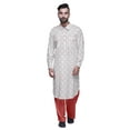 thumbnail image 2 of Atasi Printed Rayon Pathani Kurta With Solid Salwar For Mens Party Wear, 2 of 5