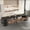 Black, variant on PUKNLY Extendable Foldable Dining Table, for 1-10 People, Wood Rectangle Console Table, Space-Saving Kitchen Dining Room Furniture for Home Office Meeting Room,Walnut,Walnut,Walnut