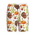thumbnail image 3 of Picia Thanksgiving Turkey Pajama Shorts for Men, Men's Pajama Bottoms, Sleepwear,Short Pajama Pants-Small, 3 of 9