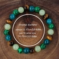 thumbnail image 4 of Buena suerte pulsera de cristal para los hombres las mujeres malaquita ojo de tigre de piedra de cuentas de cuerda elástica de joyería para el uso diario, 4 of 7